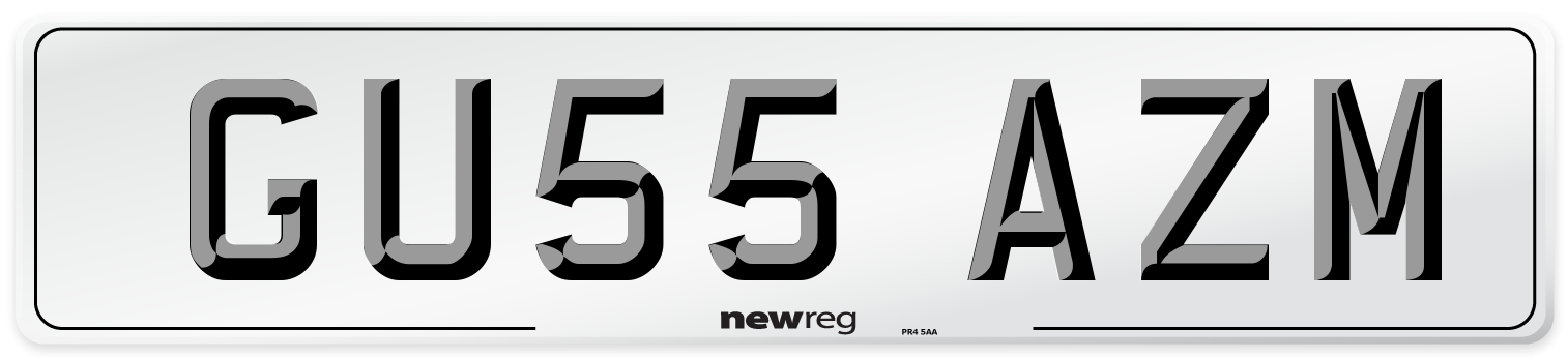 GU55 AZM Number Plate from New Reg
